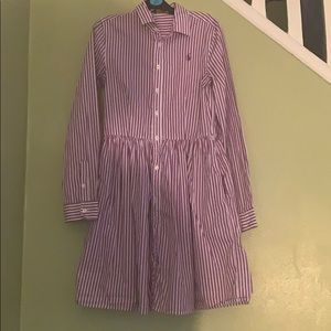 Purple and White Polo Dress shirt